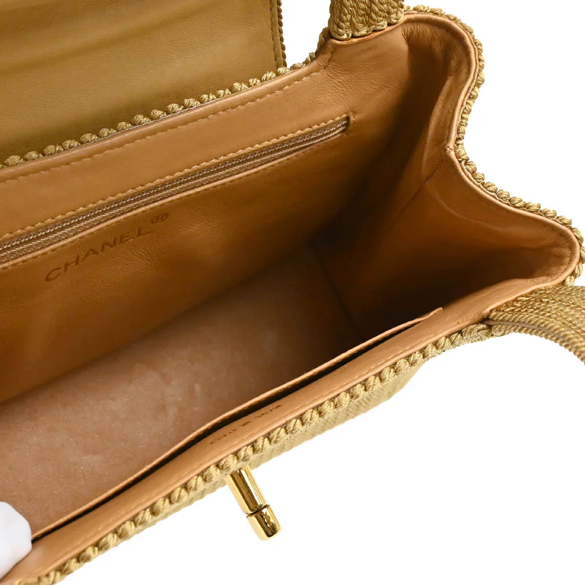 Chanel 1997-1999 Beige Silk Rope Handbag