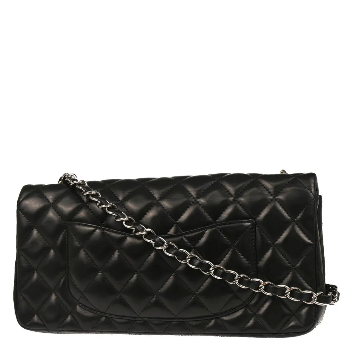 Chanel 2009-2010 Black Lambskin East West Shoulder Bag