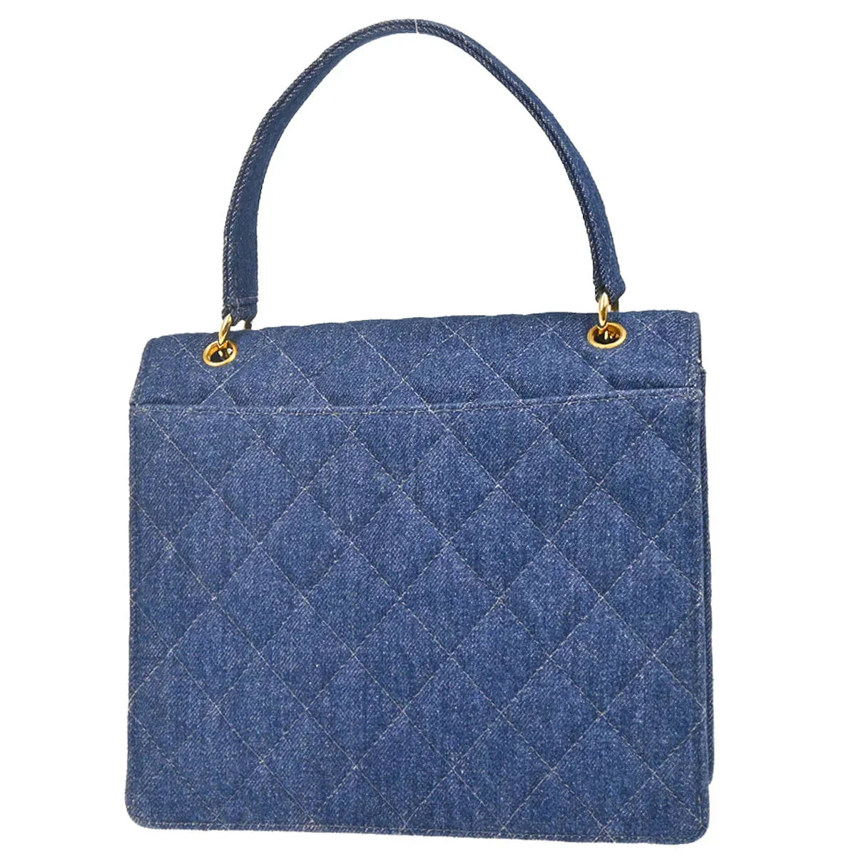 Chanel 1997-1999 Blue Denim Top Handle Handbag