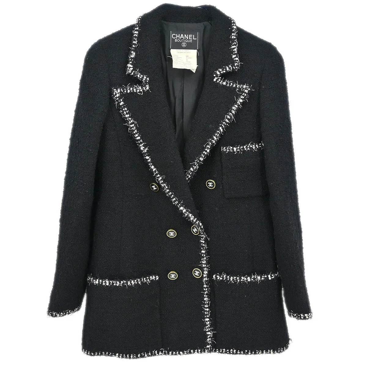 Chanel 1994 Double Breasted Jacket Black #36