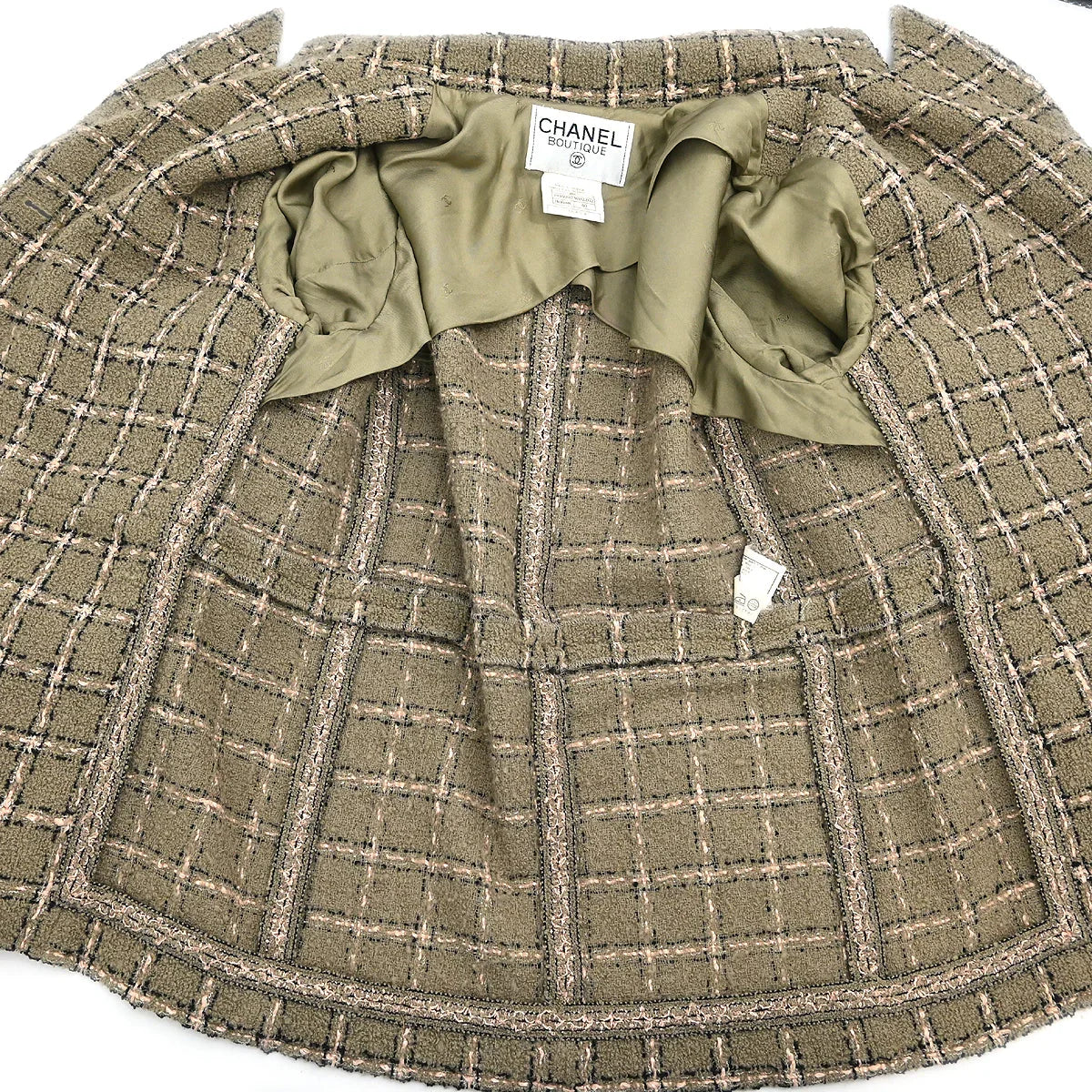 Chanel 1995 Single Breasted Jacket Khaki #40