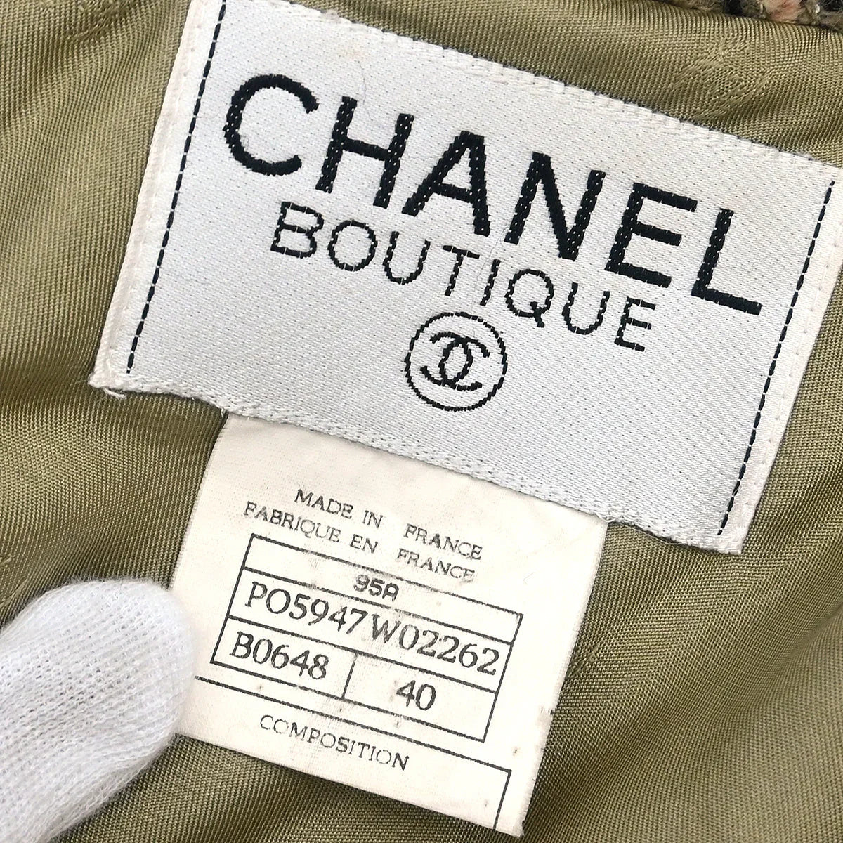 Chanel 1995 Single Breasted Jacket Khaki #40