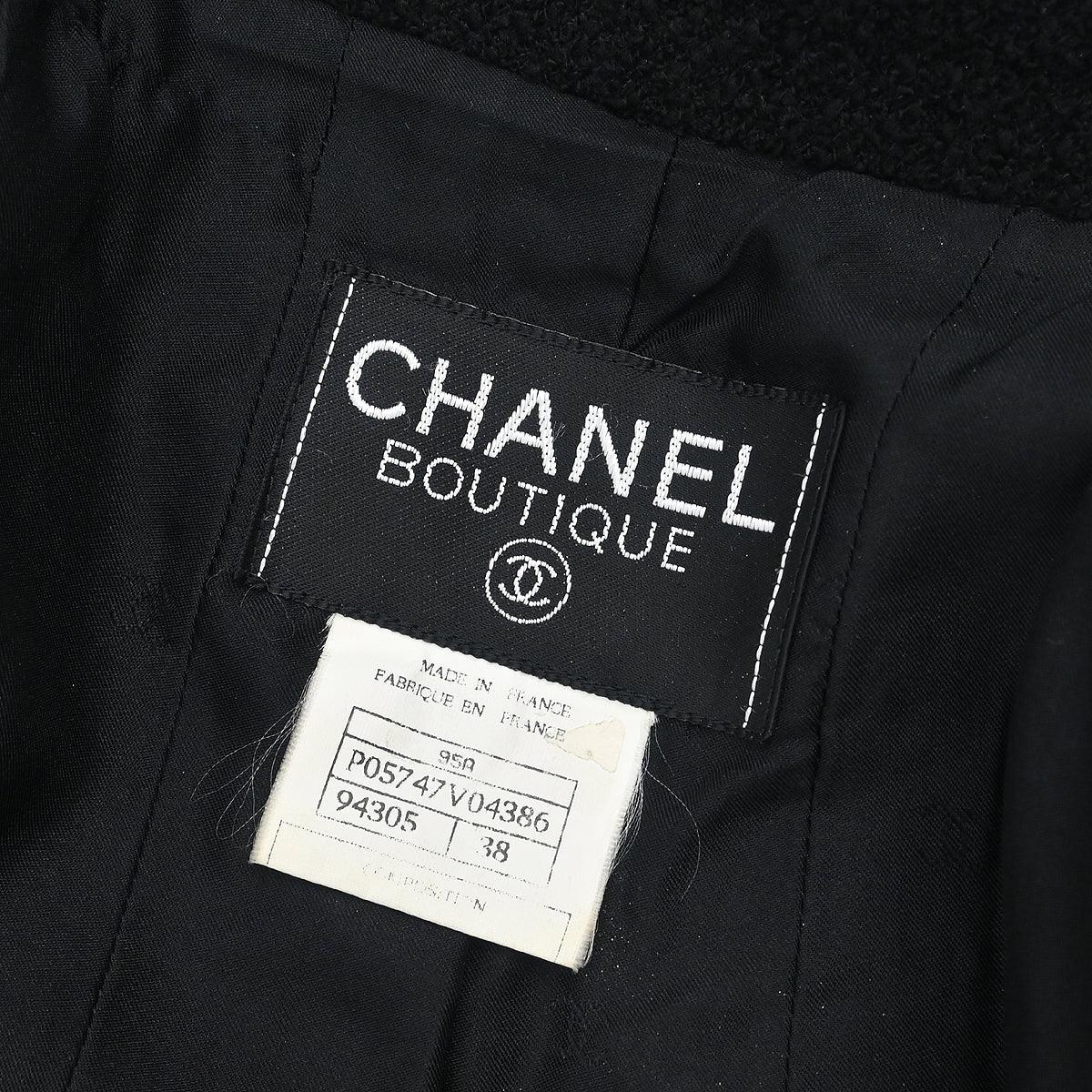 Chanel 1995 Single Breasted Jacket Black #38