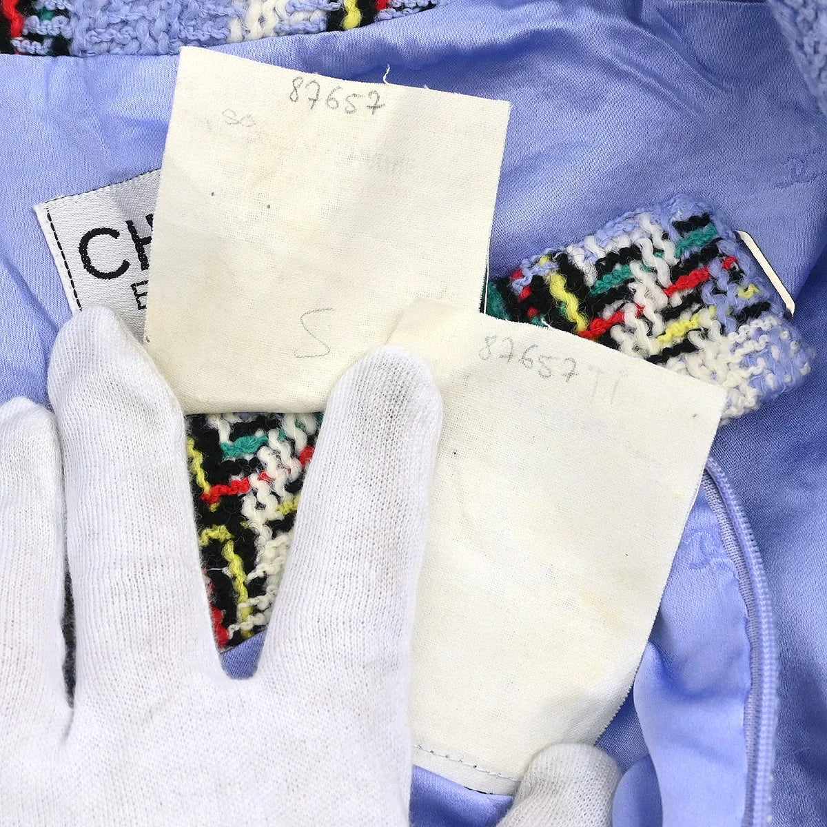 Chanel 1995 Setup Suit Jacket Skirt Light Blue #38