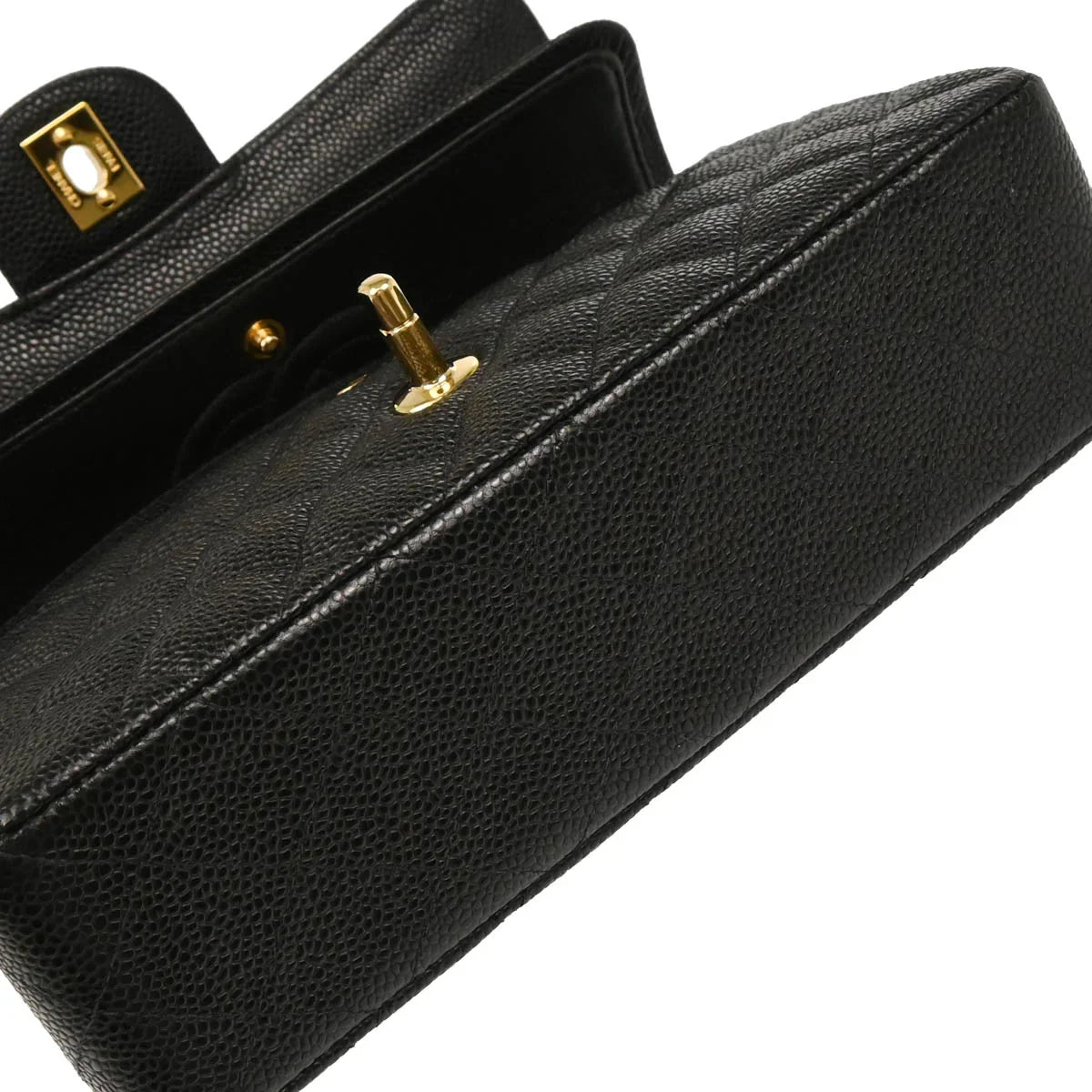 Chanel 2003-2004 Black Caviar Small Classic Double Flap Shoulder Bag