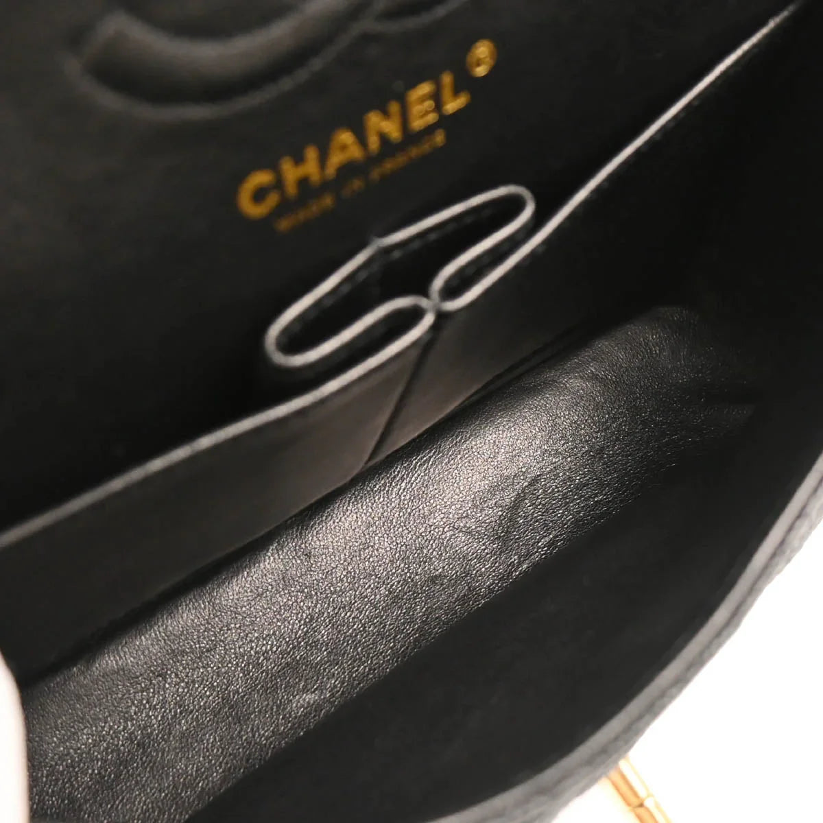 Chanel 2003-2004 Black Caviar Small Classic Double Flap Shoulder Bag