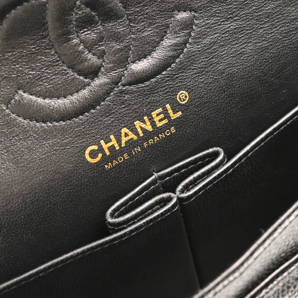 Chanel 2003-2004 Black Caviar Small Classic Double Flap Shoulder Bag