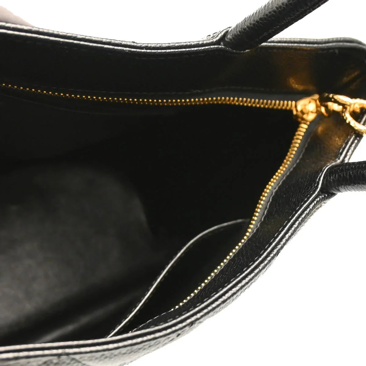 Chanel 2001-2003 Black Caviar Medallion Tote Handbag