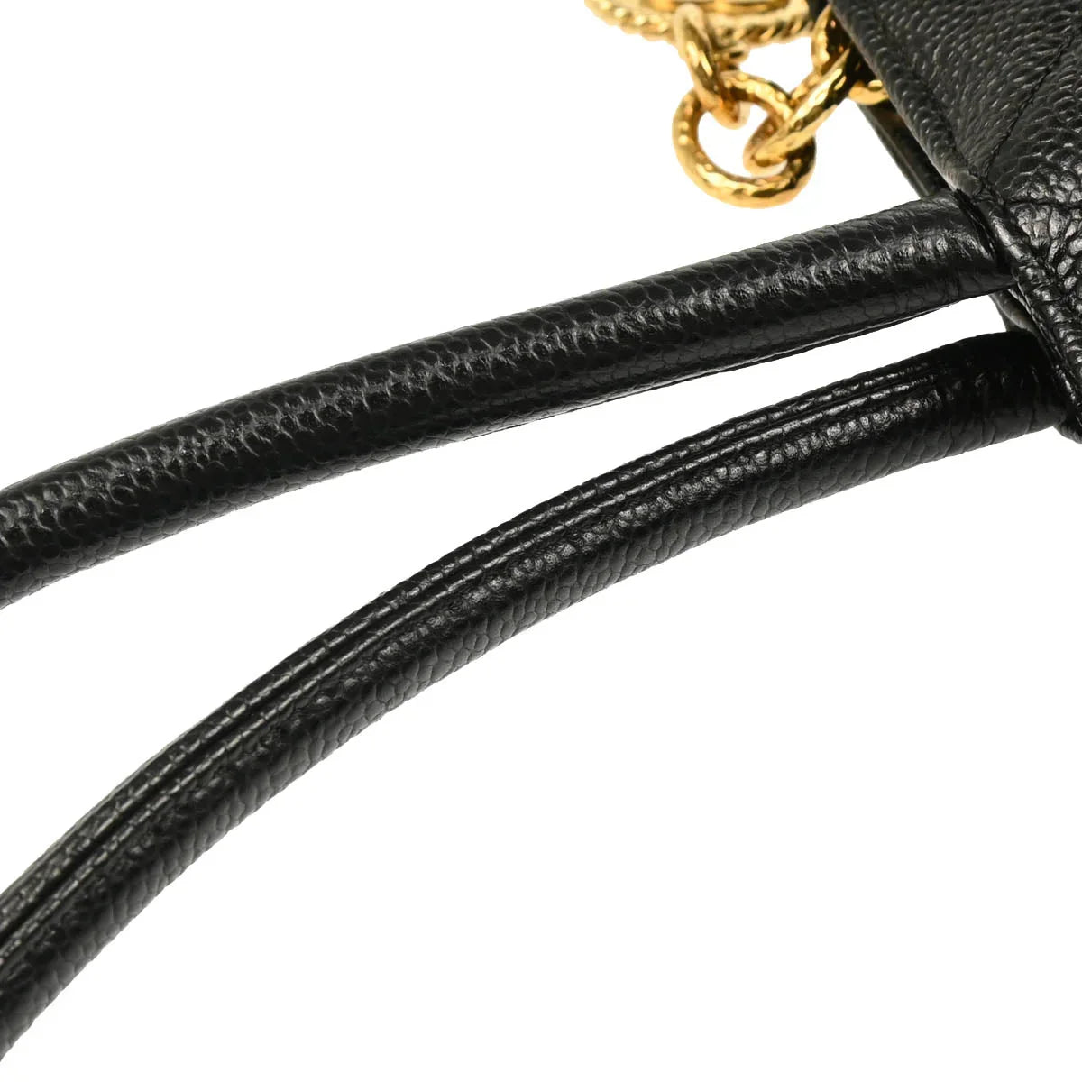 Chanel 2001-2003 Black Caviar Medallion Tote Handbag