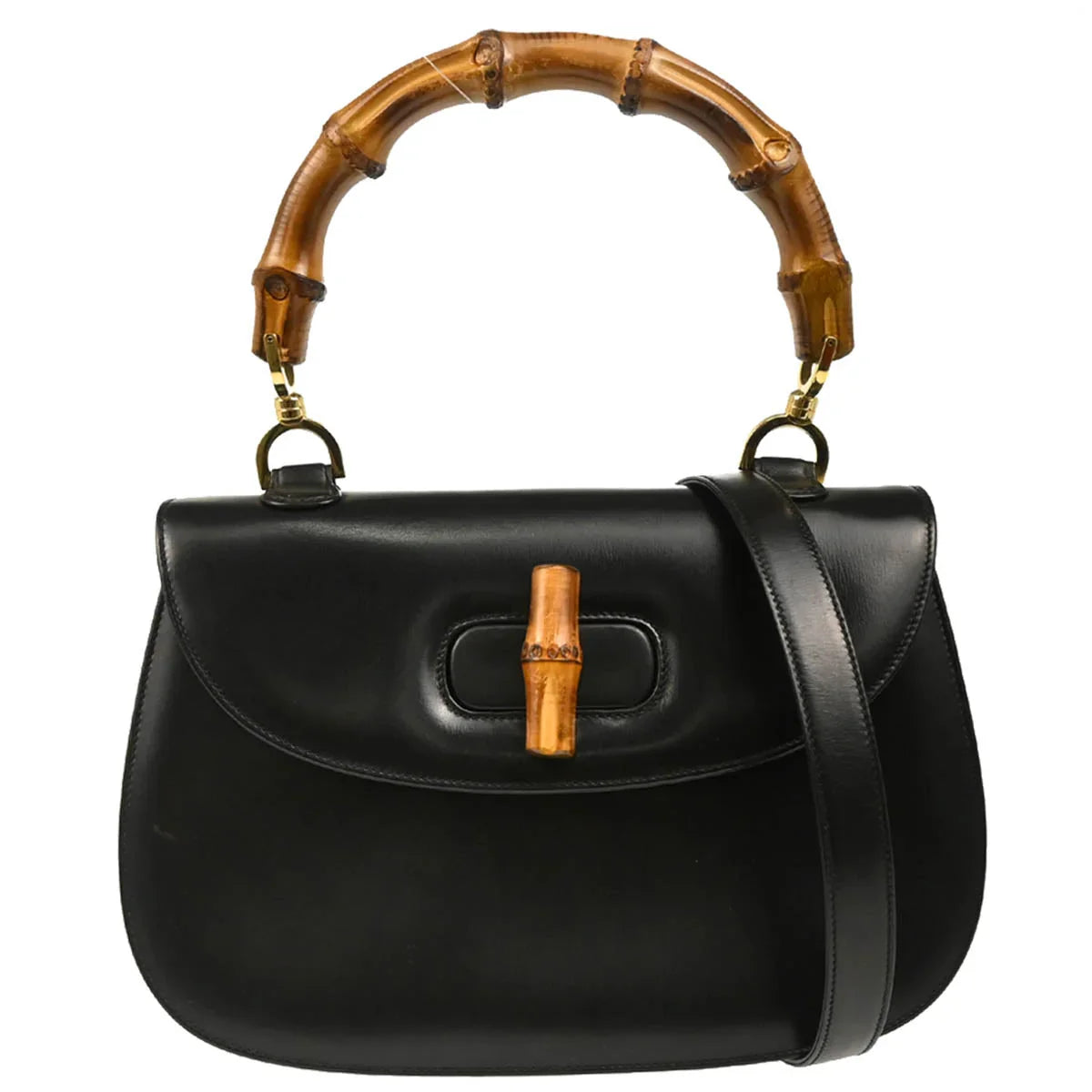 Gucci 1970-1990s Bamboo 2way Shoulder Handbag