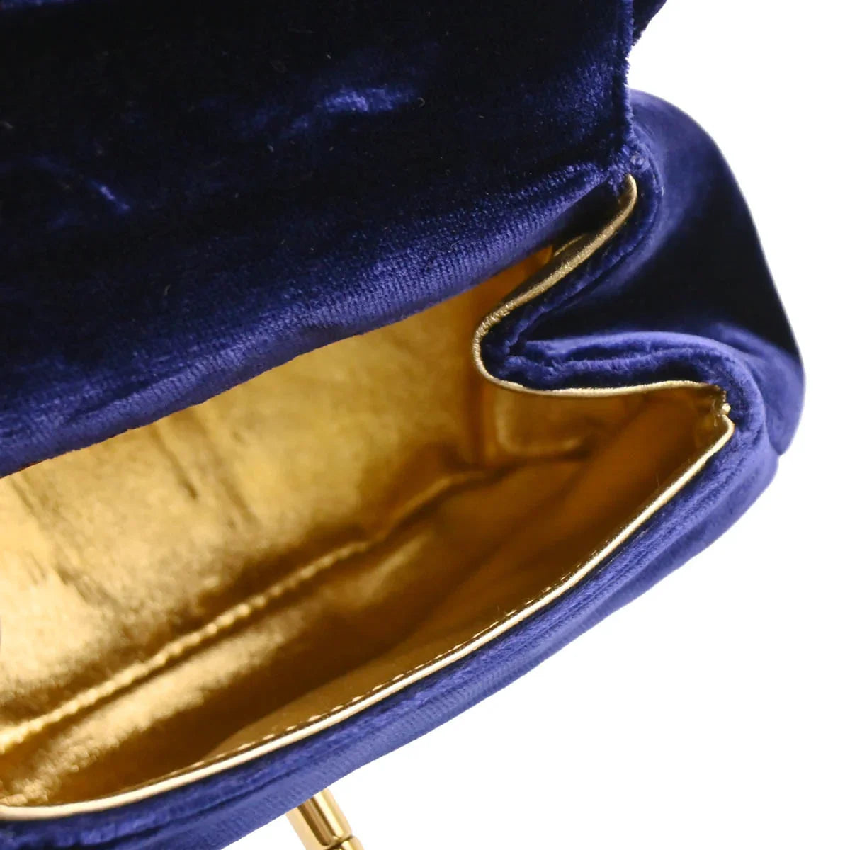 Chanel 1996-1997 Navy Velvet Handbag