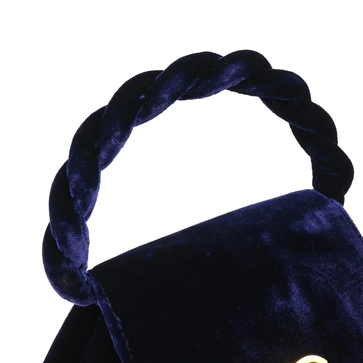 Chanel 1996-1997 Navy Velvet Handbag