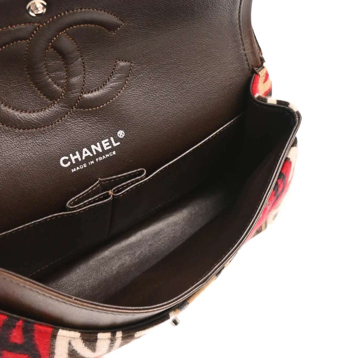 Chanel 2006-2008 Brown Wool Medium Classic Double Flap Shoulder Bag