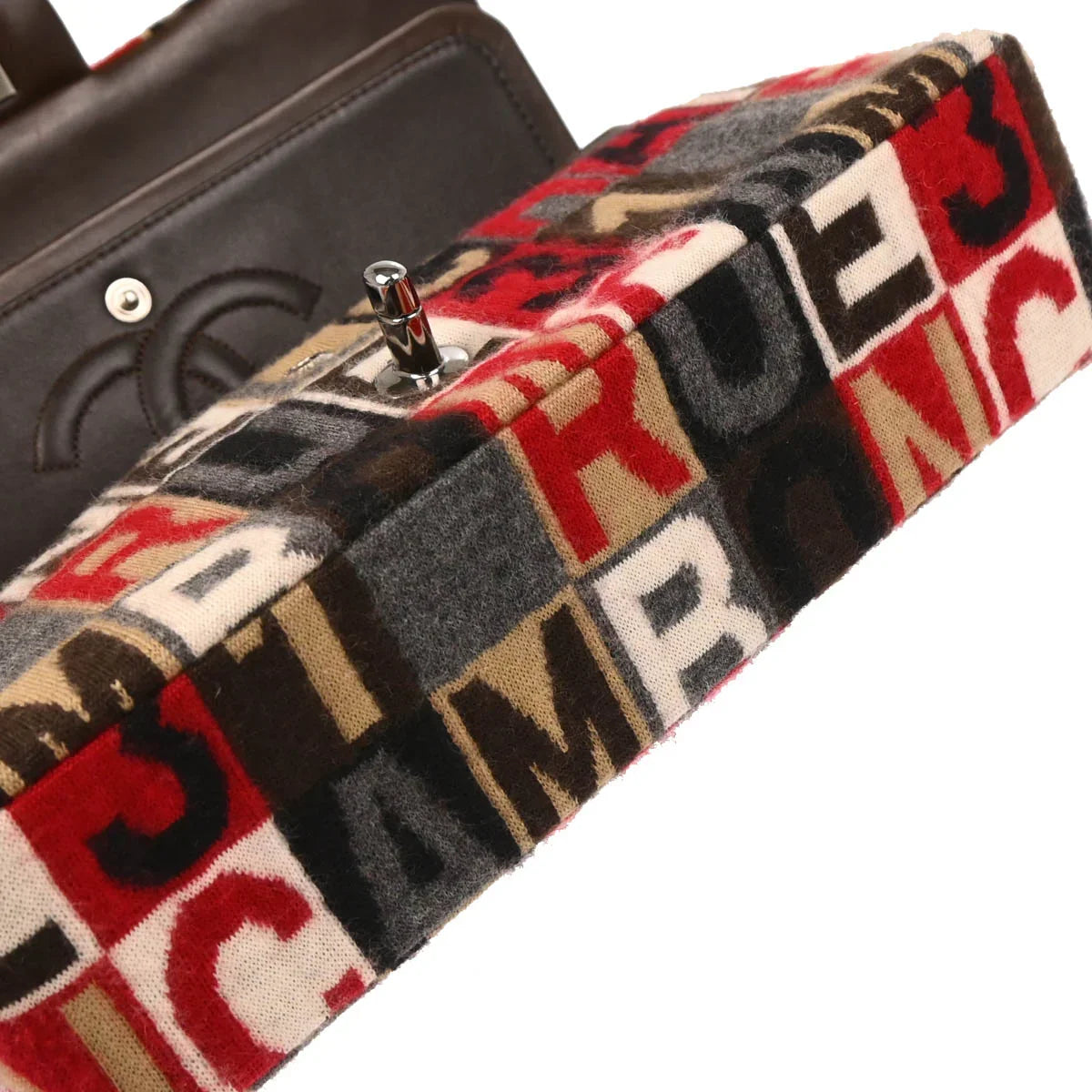 Chanel 2006-2008 Brown Wool Medium Classic Double Flap Shoulder Bag