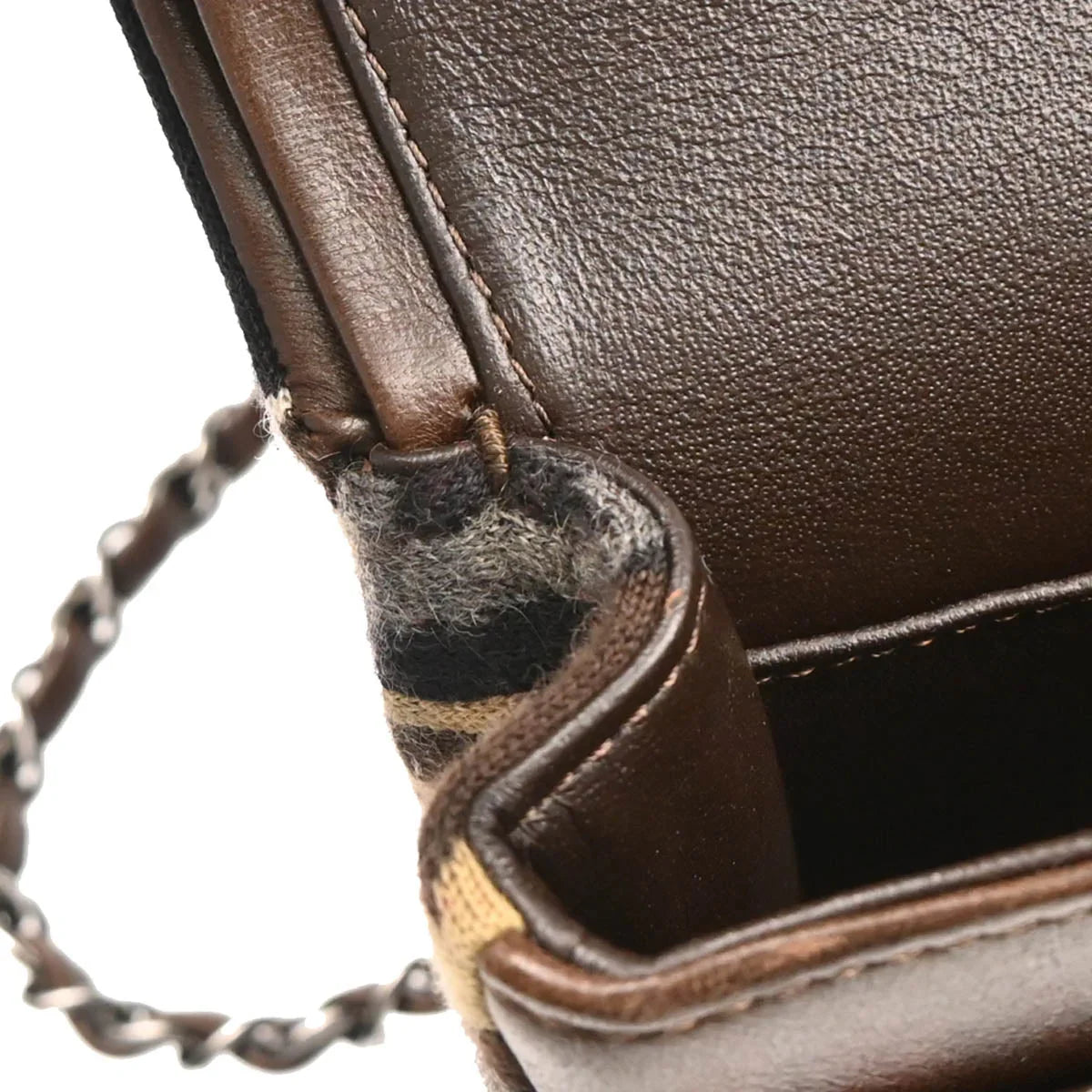 Chanel 2006-2008 Brown Wool Medium Classic Double Flap Shoulder Bag