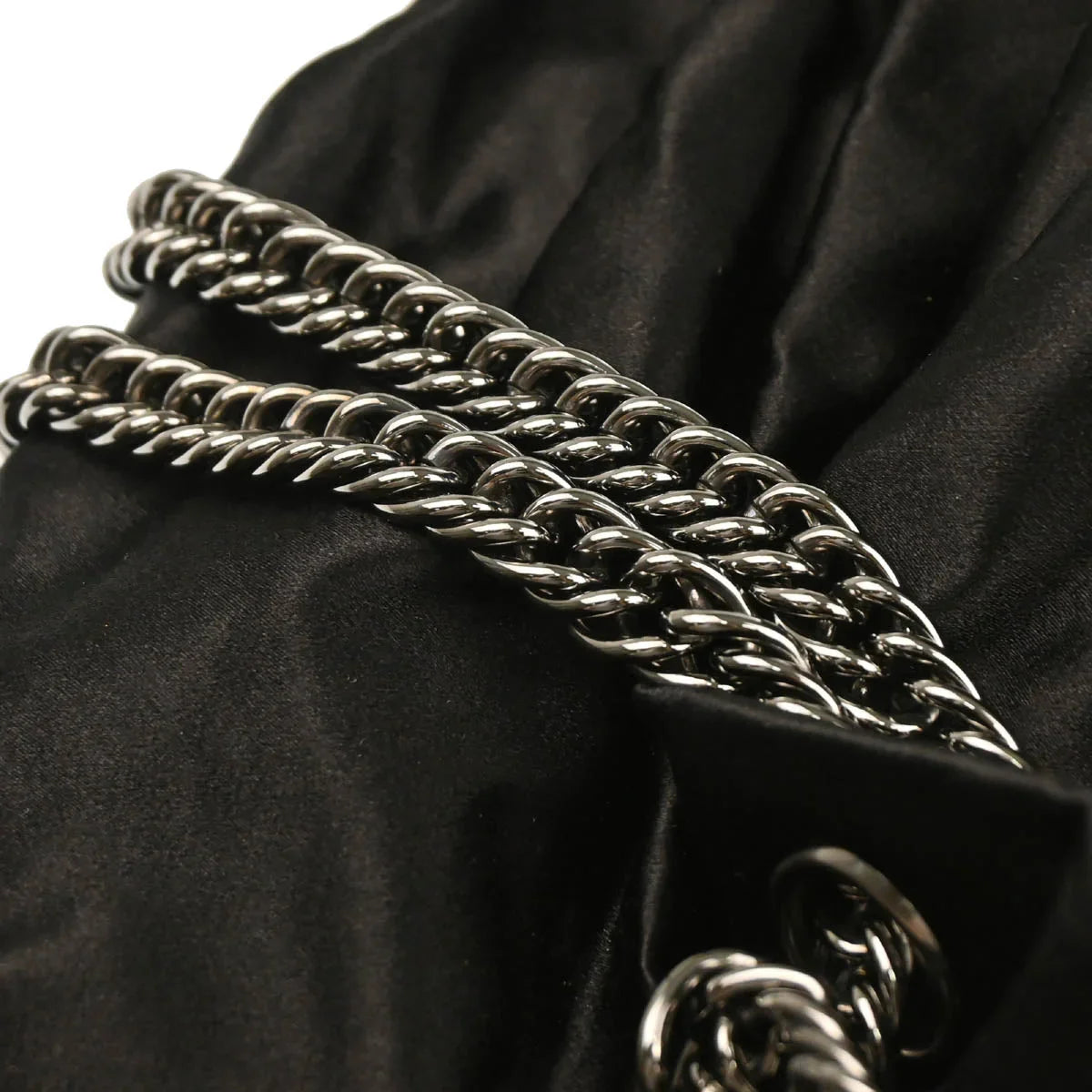 Chanel Black 2008-2009 Satin Mademoiselle Lock Bow Shoulder Bag