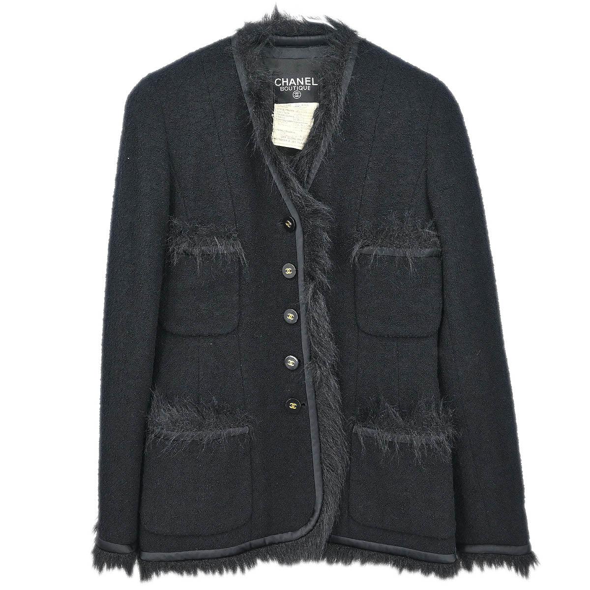 Chanel 1994 Collarless Jacket Black #36