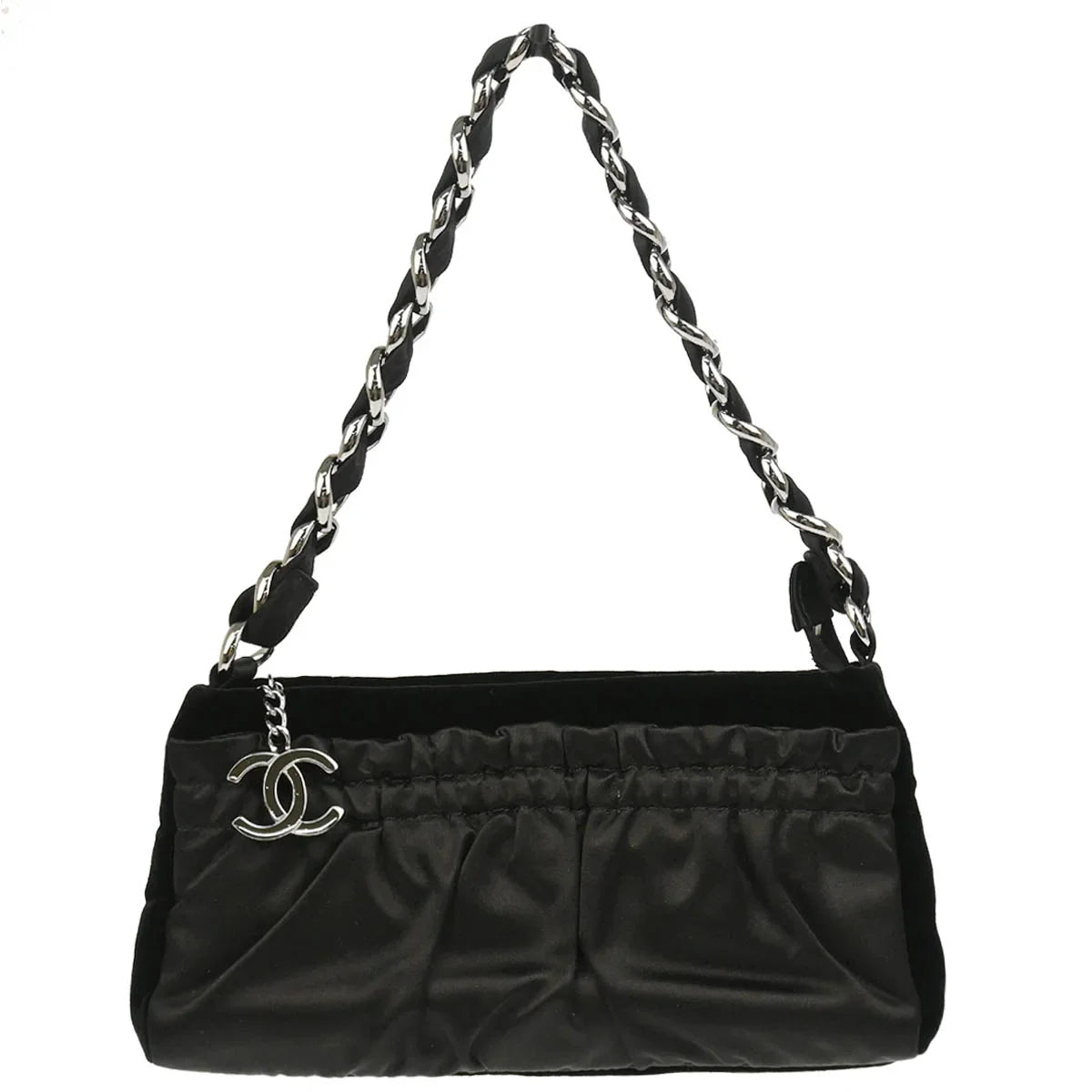 Chanel 2005-2006 Black Velvet Satin Handbag