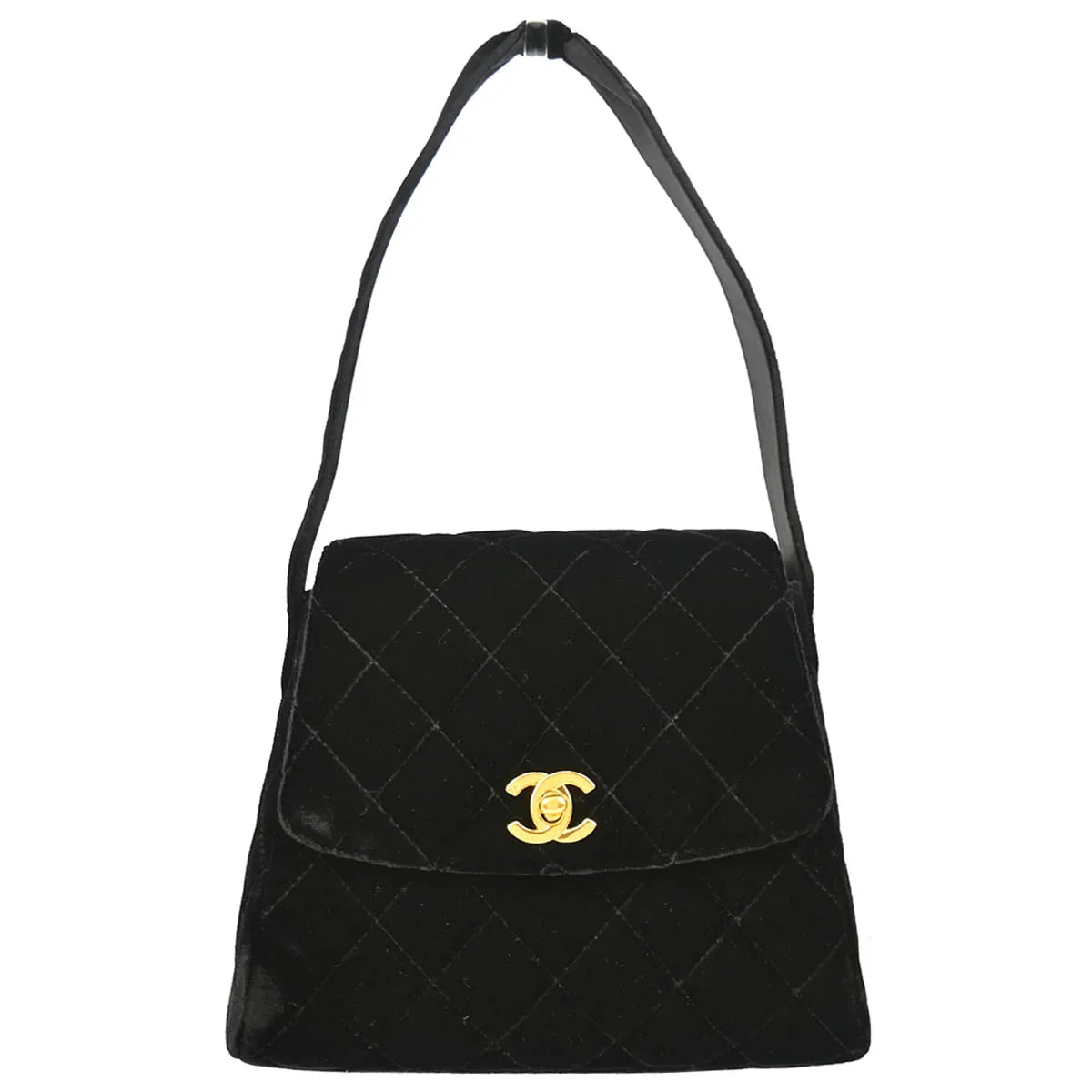 Chanel 1996-1997 Black Velvet Handbag