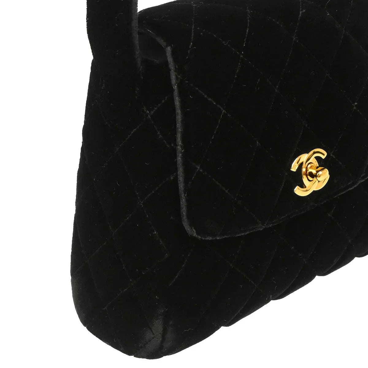Chanel 1996-1997 Black Velvet Handbag