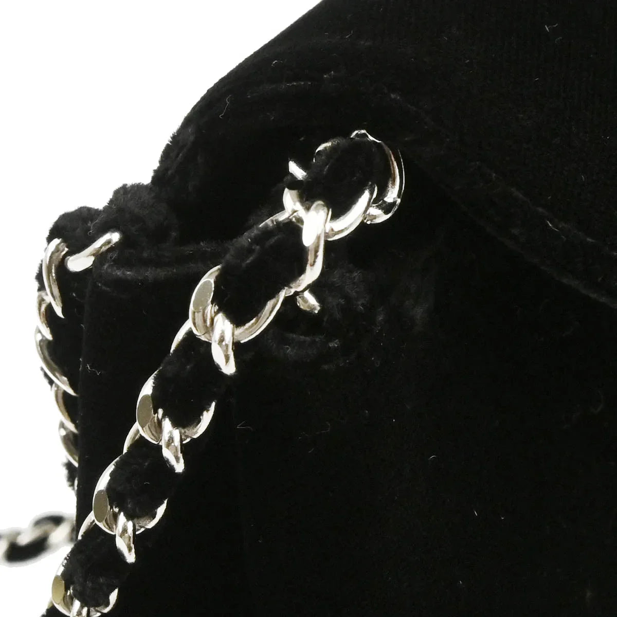 Chanel 1996-1997 Black Velvet Chain Handbag