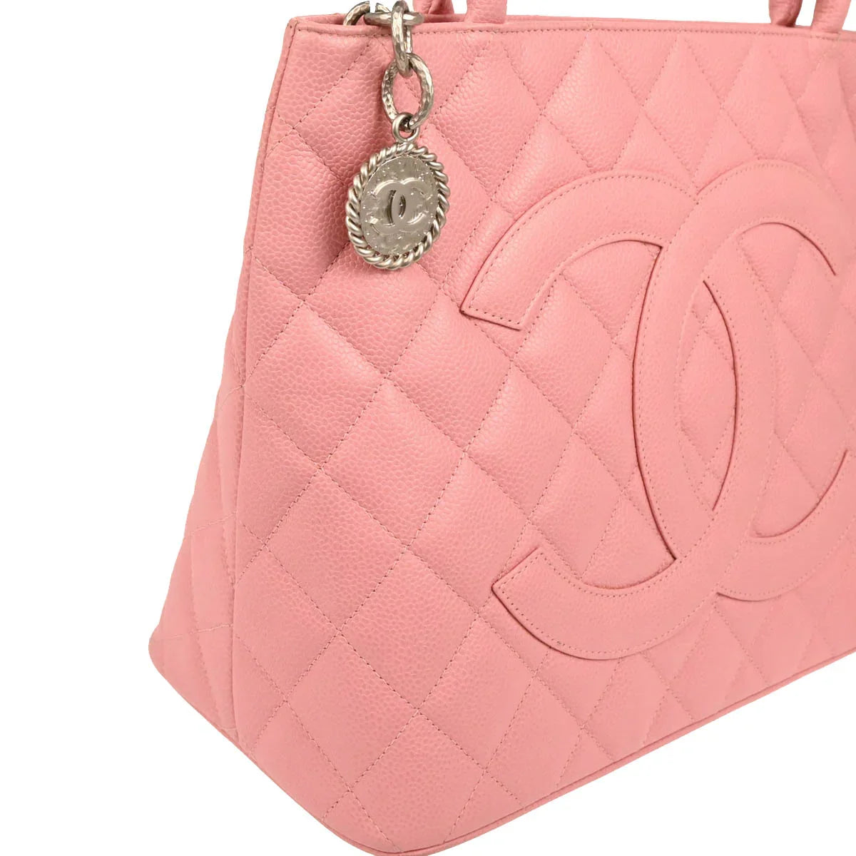 Chanel 2003-2004 Pink Caviar Medallion Tote Handbag