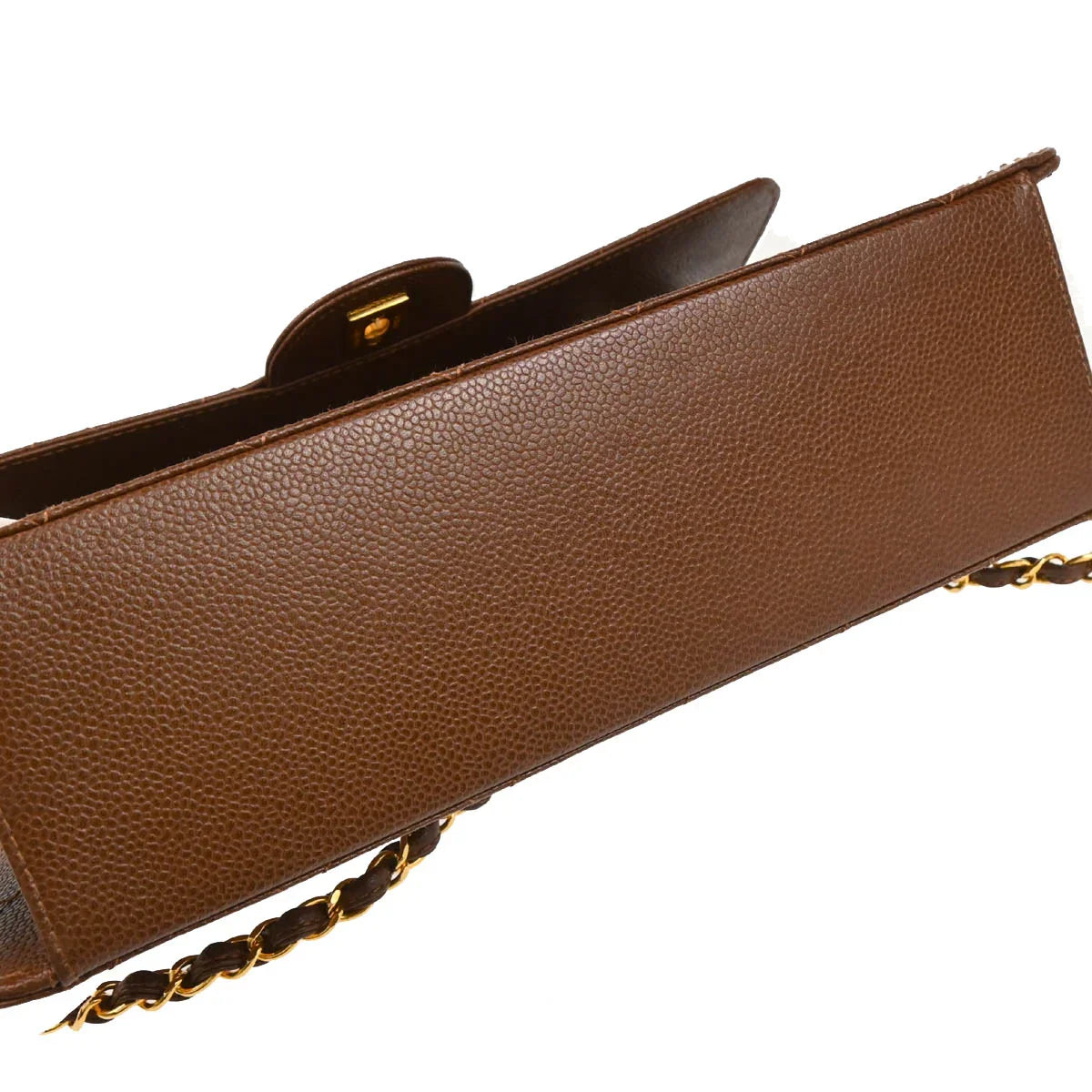 Chanel 1997-1999 Brown Caviar Jumbo Classic Flap Bag