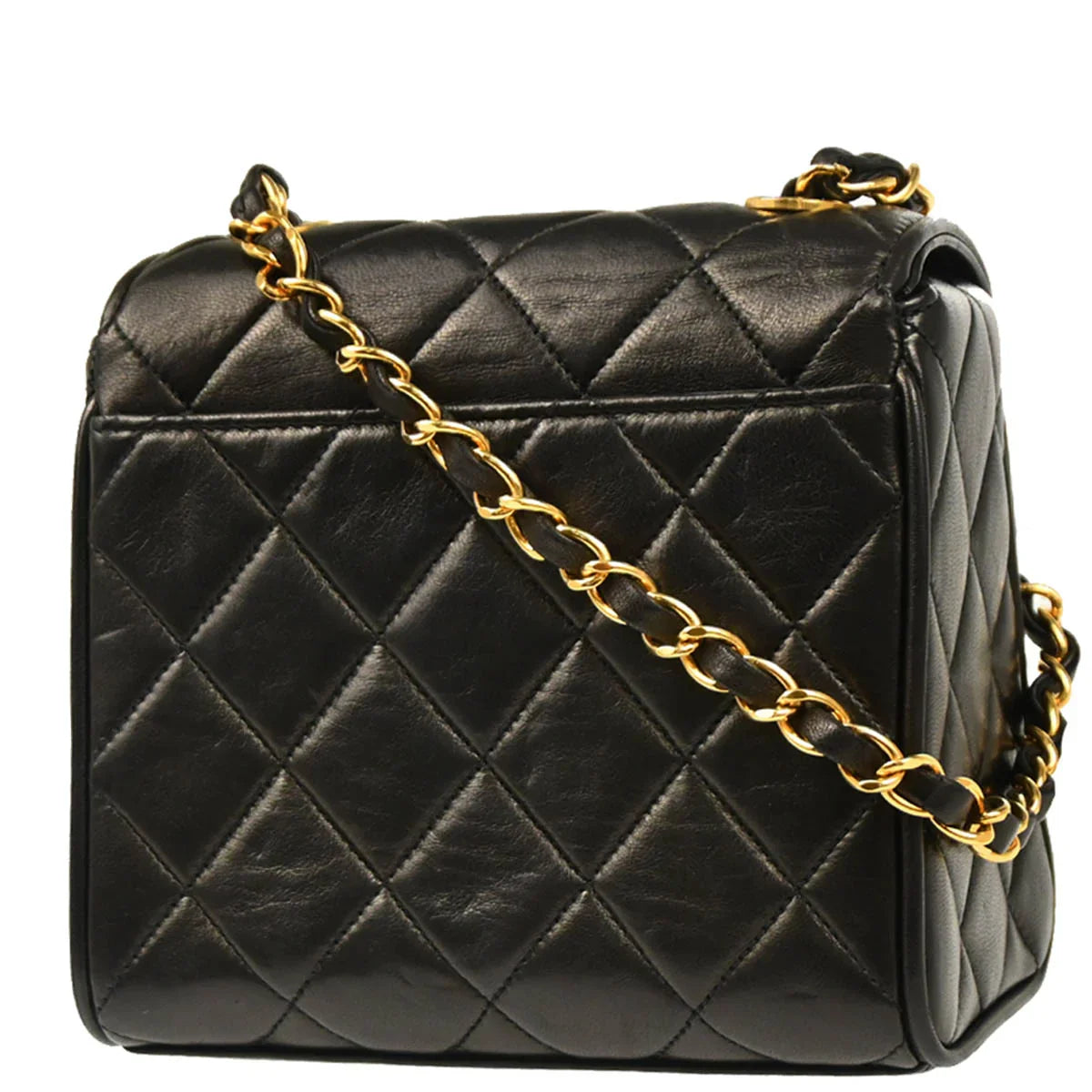 Chanel 1991-1994 Black Lambskin Shoulder Bag