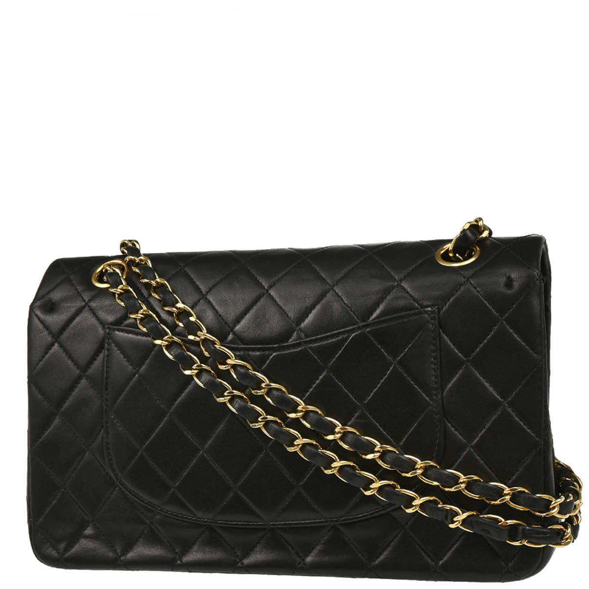 Chanel 2001-2003 Black Lambskin Medium Classic Double Flap Shoulder Bag