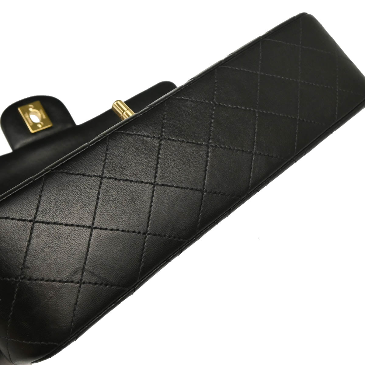 Chanel 2001-2003 Black Lambskin Medium Classic Double Flap Shoulder Bag