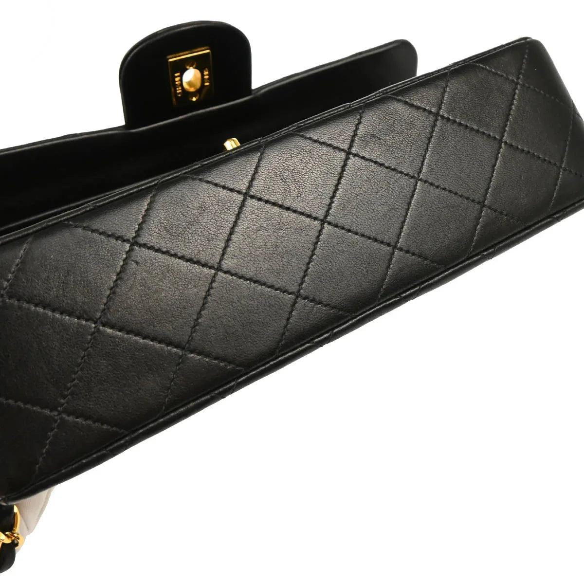 Chanel 1996-1997 Black Lambskin Small Classic Double Flap Shoulder Bag