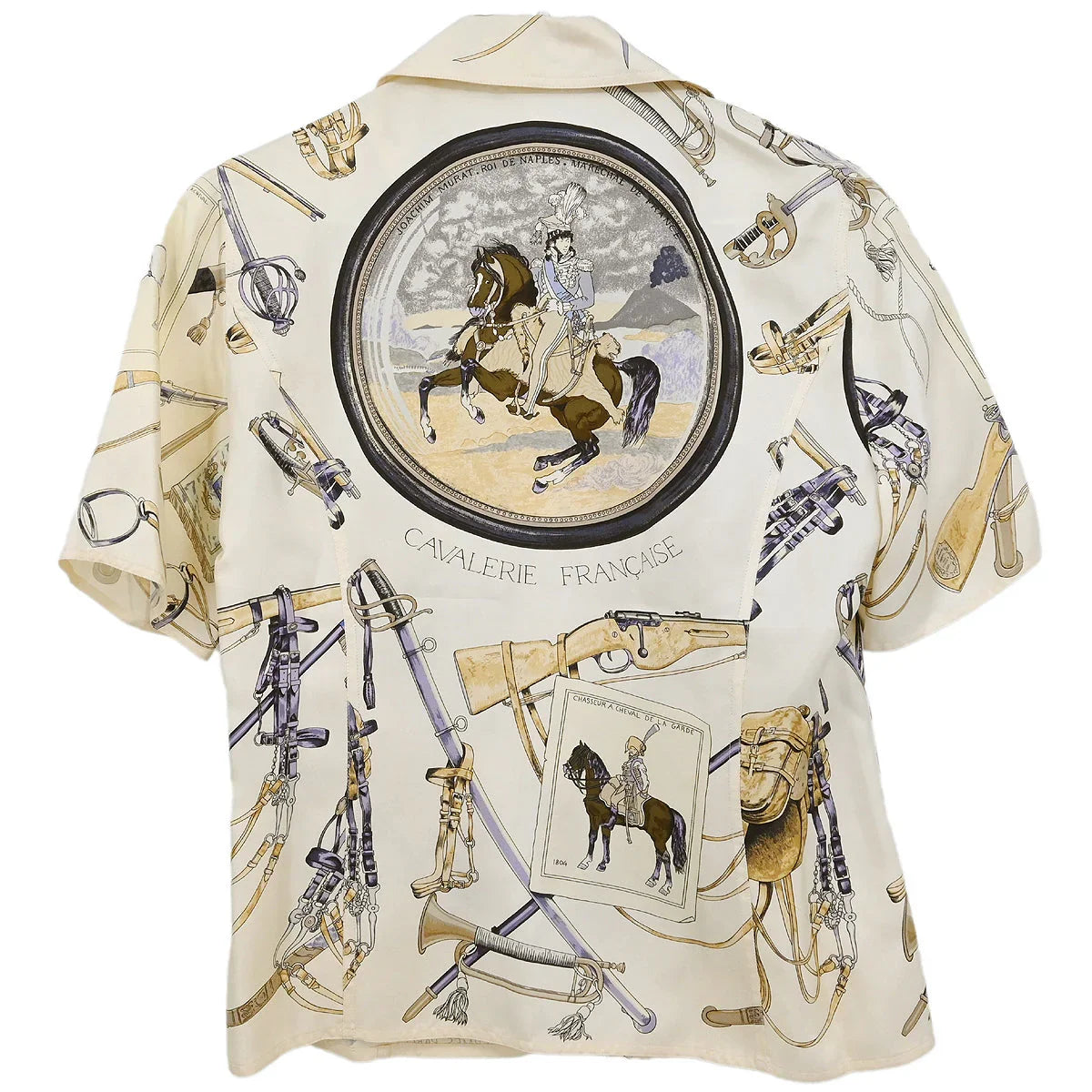 Hermes Short Sleeve Shirt Blouse White #38