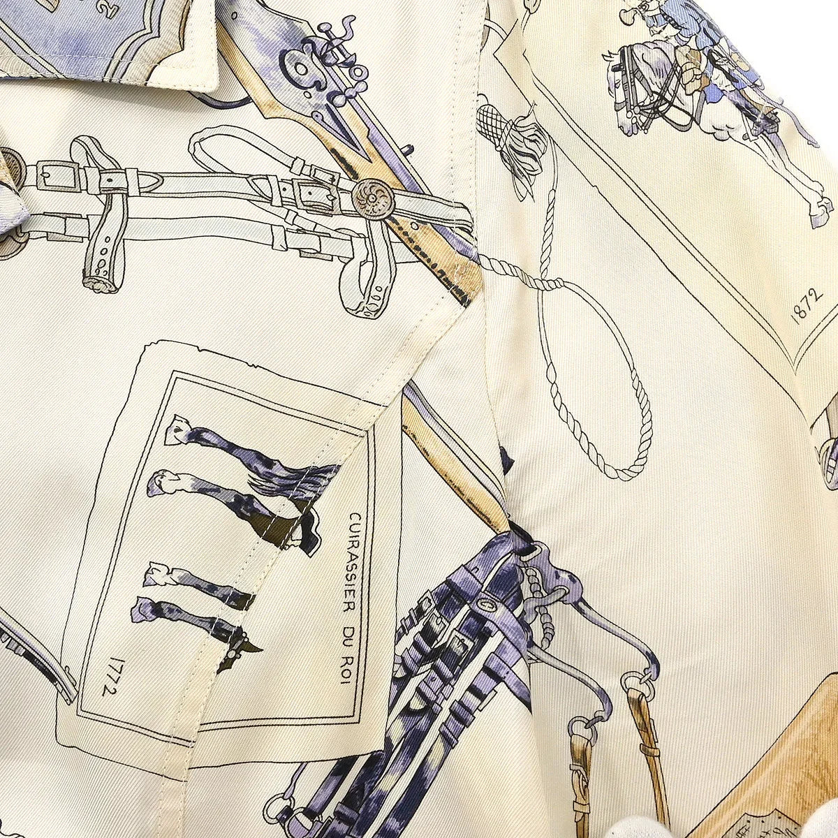 Hermes Short Sleeve Shirt Blouse White #38