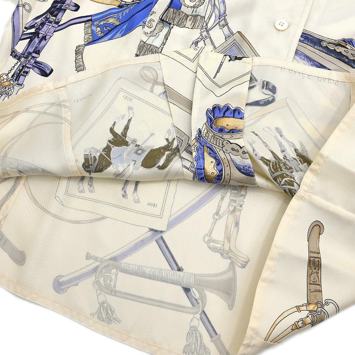 Hermes Short Sleeve Shirt Blouse White #38