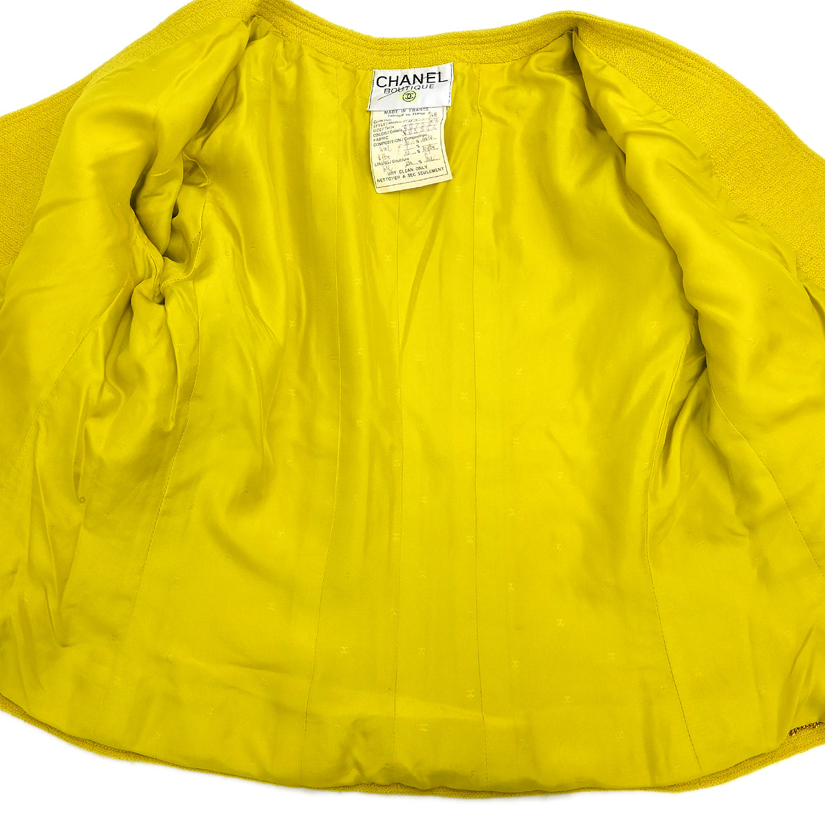 Chanel 1994 Collarless Jacket Yellow #46