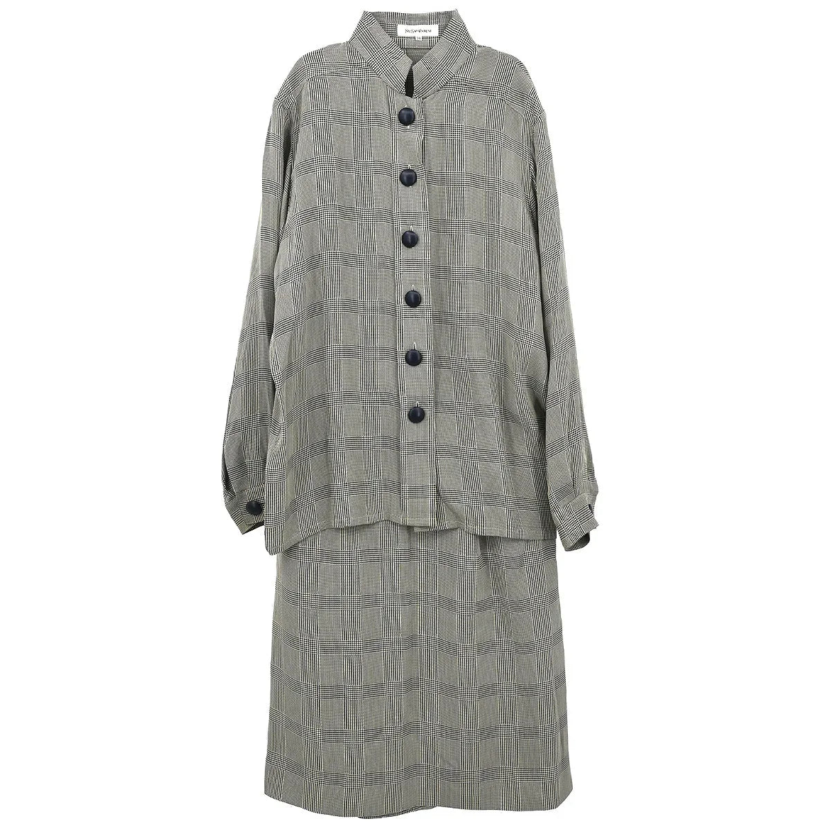 Yves Saint Laurent Setup Suit Jacket Skirt Gray #34