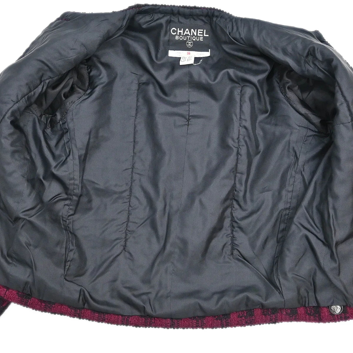 Chanel Setup Suit Jacket Skirt Bordeaux #36