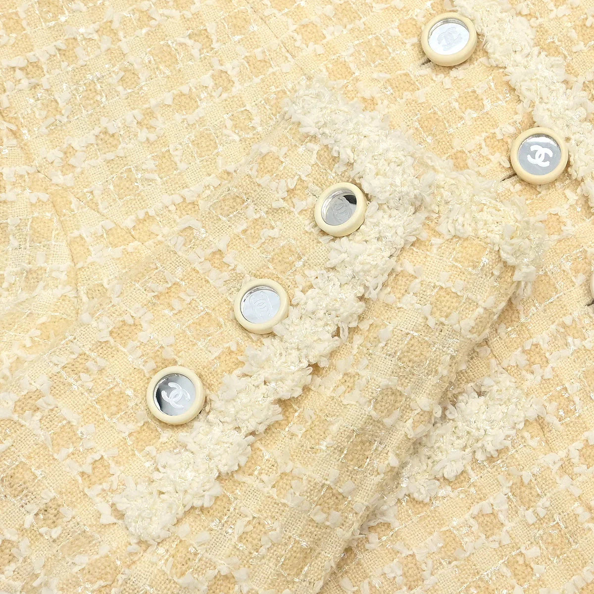 Chanel Collarless Single Breasted Jacket White #34