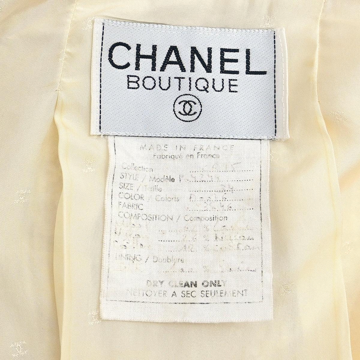 Chanel Collarless Single Breasted Jacket White #34