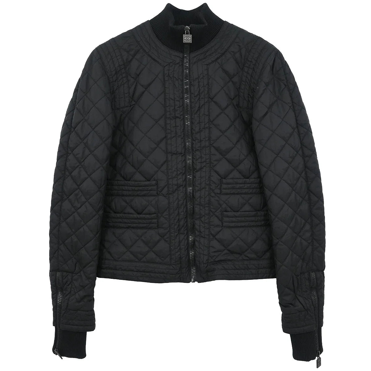 Chanel 2005 Sport Line Zip Up Jacket Black #36