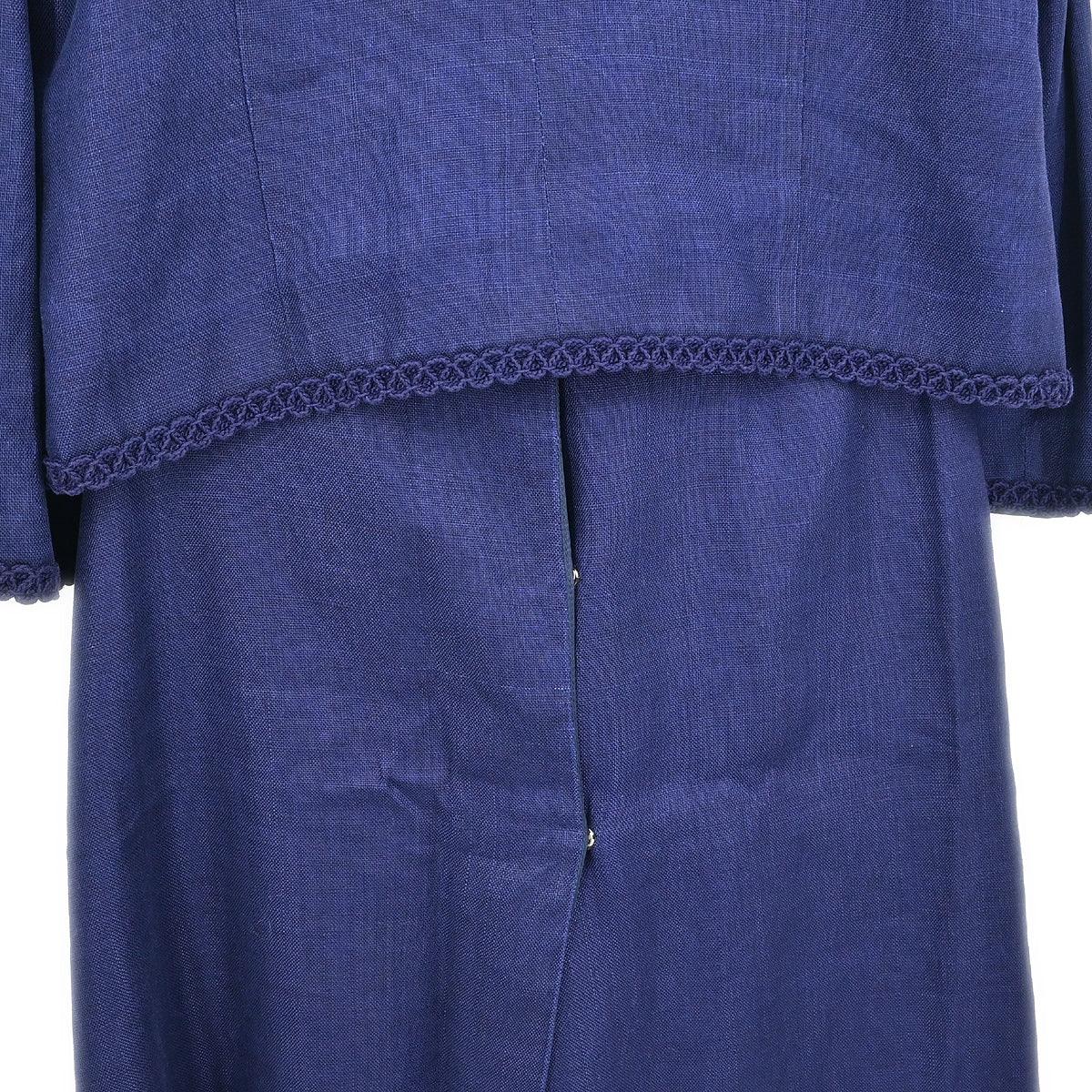 Chanel Setup Suit Jacket Skirt Navy #42