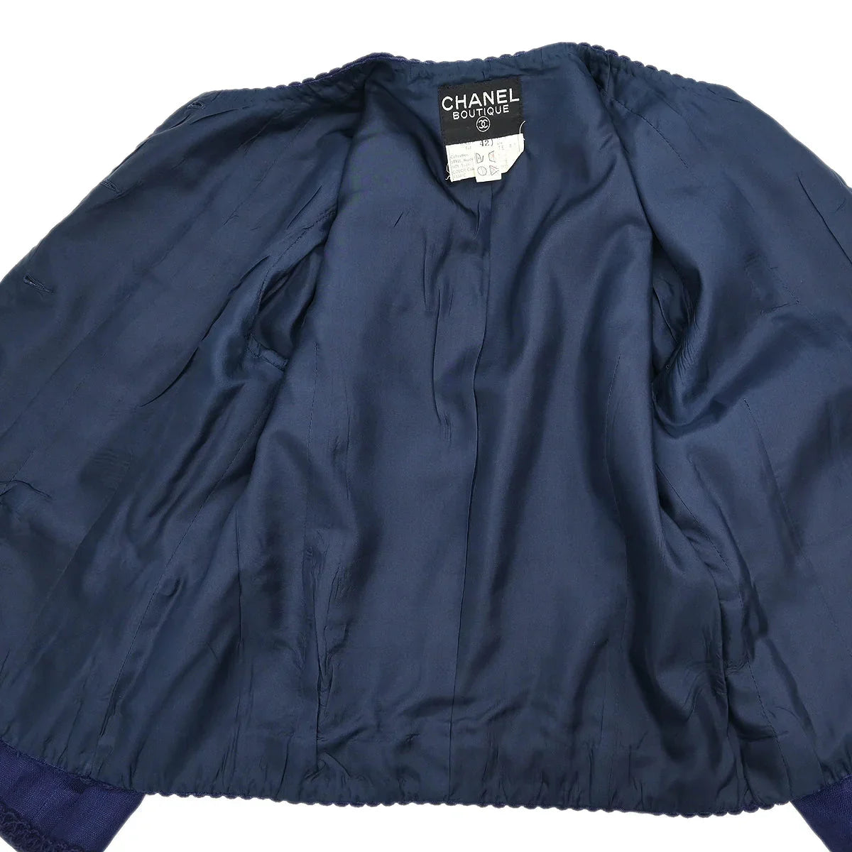 Chanel Setup Suit Jacket Skirt Navy #42