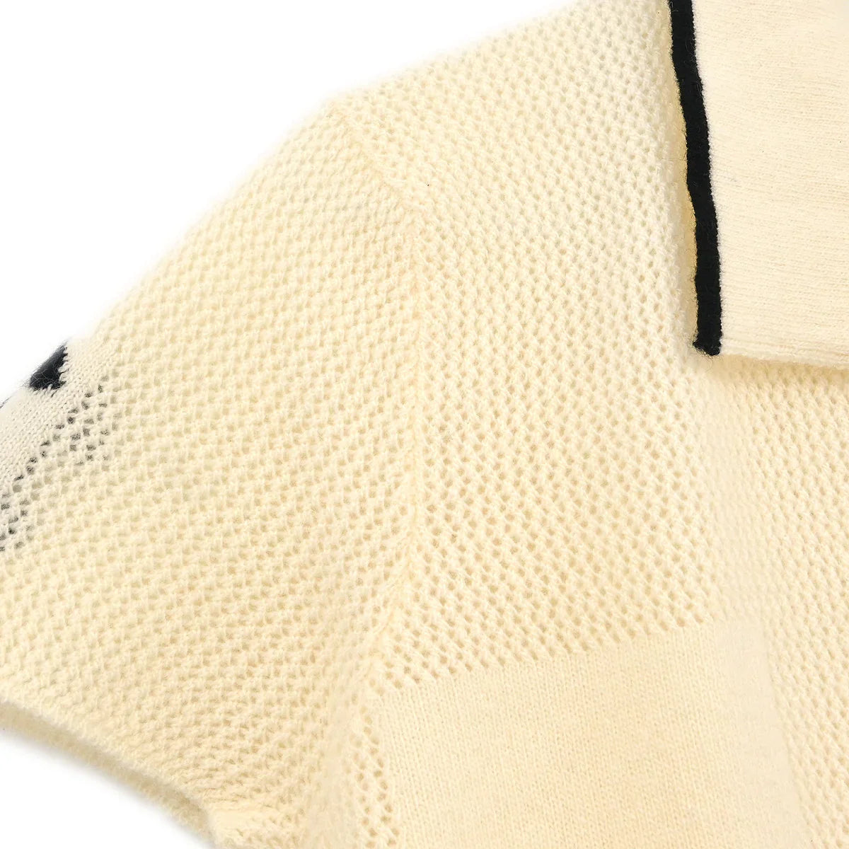Chanel 2001 Short Sleeve Sweater Knit Top White #38