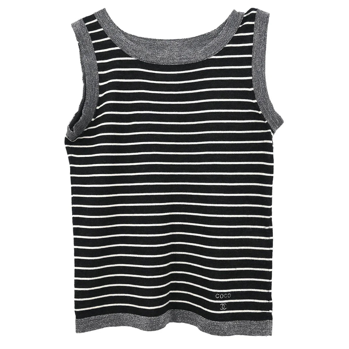 Chanel 2009 Ensemble Cardigan Sleeveless Top Black #34