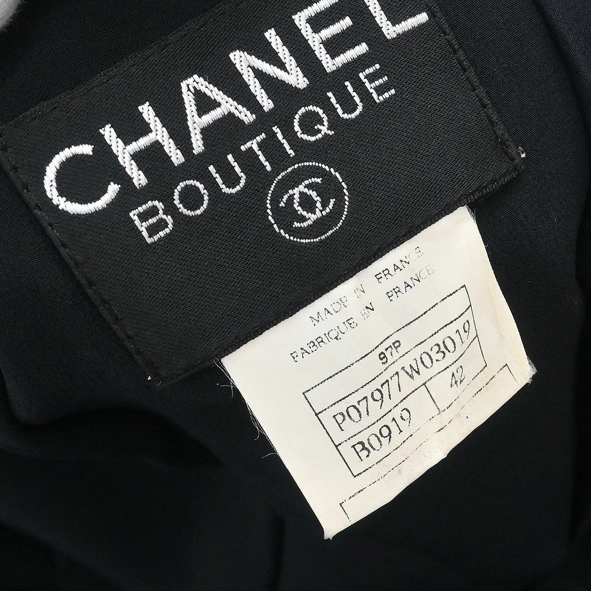 Chanel 1997 Single Breasted Collarless Jacket Black #42