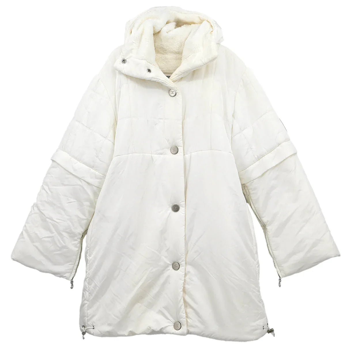 Chanel ホワイト スポーツジャケット CHANEL Sport Vintage 01P CC Mark Logo Zipped Jacket #36