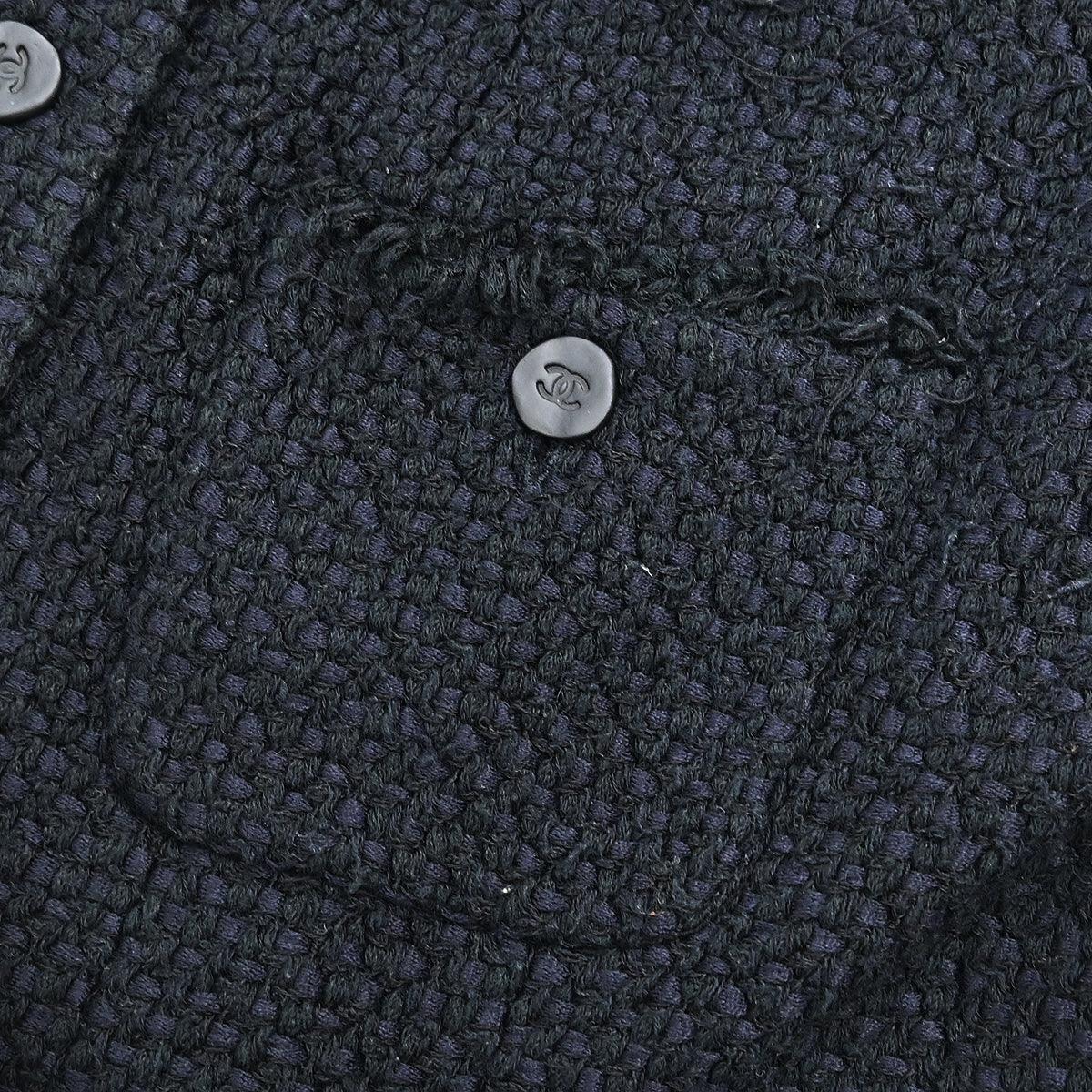 Chanel 2006 Single Breasted Collarless Jacket Black #44