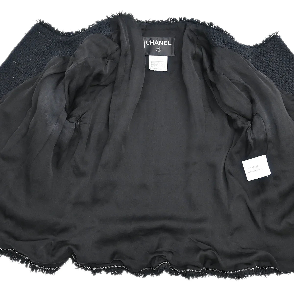 Chanel 2006 Single Breasted Collarless Jacket Black #44