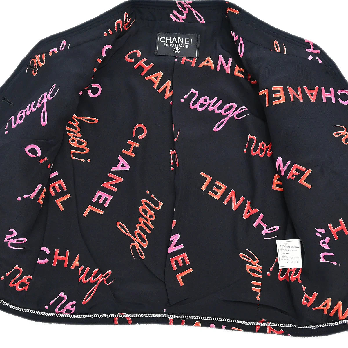 Chanel Setup Suit Jacket Top Skirt Black