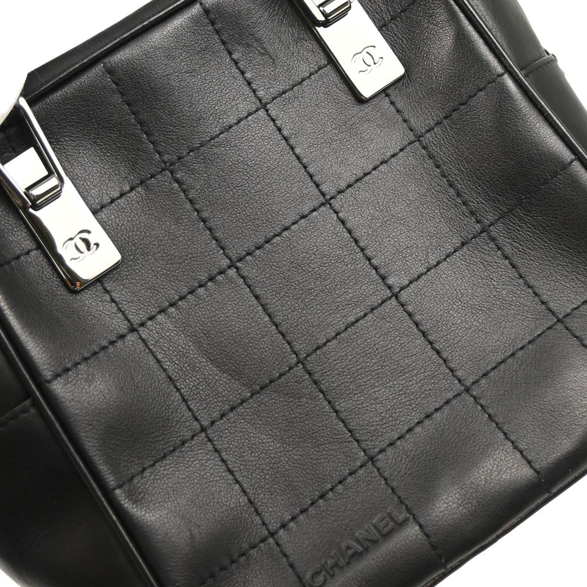 Chanel 2001-2003 Black Calfskin Choco Bar Handbag